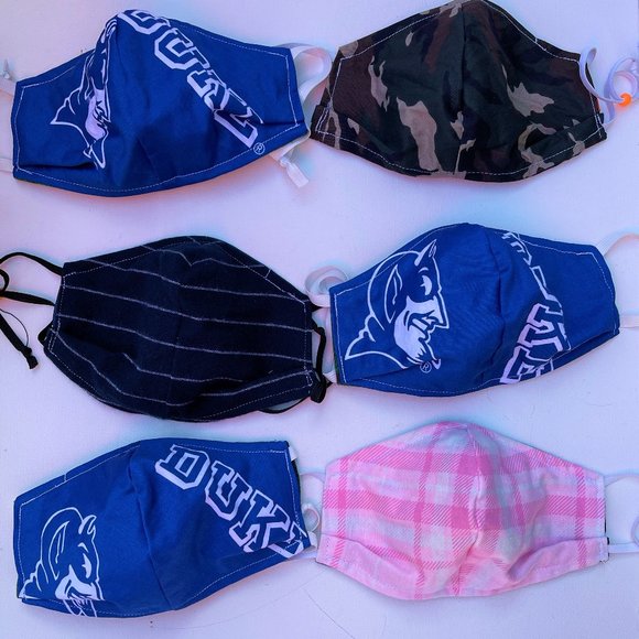 Hand Crafted Other - Three Duke Blue Devil Face Masks NEW Reversible Plaid